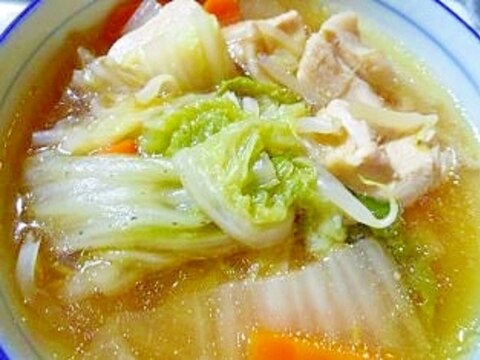 家計応援♪　鶏むね肉の鍋・醤油味